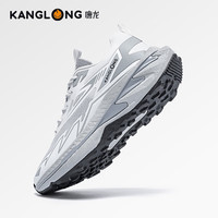 康龙 男鞋2025年新款跑步鞋运动休闲鞋网面透气鞋子 白/灰 41 255mm