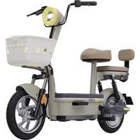 绿源新国标电动自行车乐骑10续航70公里400W电机液压减震钢丝网轮胎液冷电机质保十年 雅灰