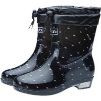 WARRIOR 回力 HXL523 女士中筒雨靴 黑色 37