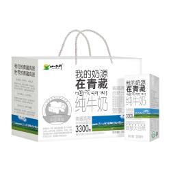 小西牛 青藏牧场全脂灭菌乳蛋白量贩装纯牛奶250ml*10盒*2箱