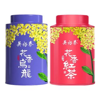 吴裕泰 桂花乌龙茶铁观音茶叶浓香型新茶花果茶冷泡高山铁观音 cp组合套装110g*共2罐