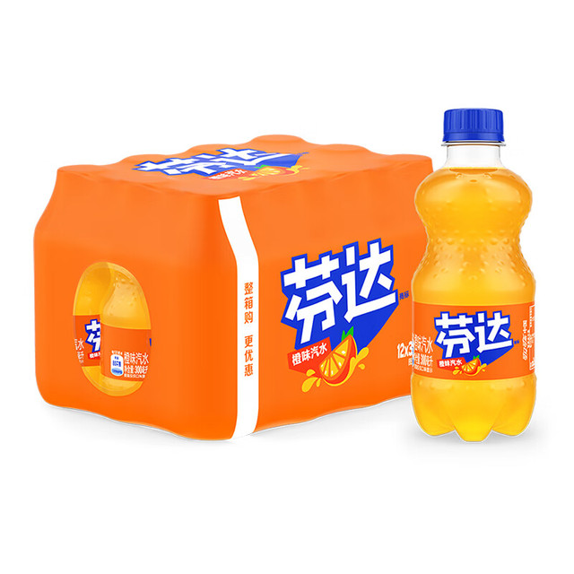 PLUS会员、限地区：Fanta 芬达 可口可乐（Coca-Cola） 橙味汽水碳酸饮料300ml*12瓶