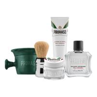 PRORASO 博拉索 绿茶抗敏系列男士护肤套装 (须后乳100ml+按摩霜100ml+剃须膏150ml+胡须刷+起泡碗)