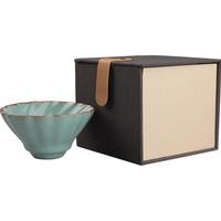 真迹开片陶瓷主人杯汝窑花瓣杯个人杯品茗杯家用茶杯功夫茶具配件 汝窑莲花杯-天蓝