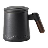 亿嘉 茶水分离杯办公室泡茶杯公道杯办公杯带过滤茶漏茶具花茶杯400ml