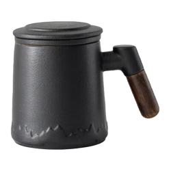 亿嘉 茶水分离杯办公室泡茶杯公道杯办公杯带过滤茶漏茶具花茶杯400ml