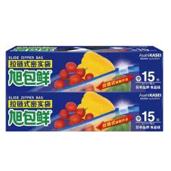 旭包鲜 拉链式密实袋 中号 30只