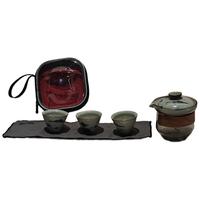 京东京造 旅行茶具套装 手绘山行快客杯户外便携茶具整套 一壶三杯