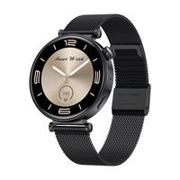 莱思帝HK39智能手表女生款迷你小巧心率血压血氧监测跑步防水防汗长续航蓝牙打电话离线支付运动手环 41MM表盘黑色+黑色钢带 离线支付-AI语音助手