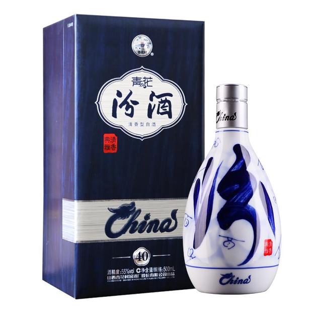 汾酒青花汾酒中国装55%vol 清香型白酒500ml 单瓶装【报价价格评测怎么