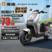 移动端、京东百亿补贴：雅迪 智跑01电动自行车智能高配神车大动力外卖车电动车锂电通勤上班代步新国标可上牌