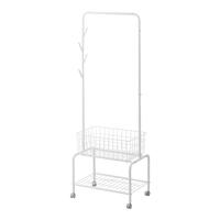 懒角落衣帽架落地晾衣架卧室阳台挂衣服架置物架移动 收纳筐置物层60cm 带收纳筐置物层-60CM