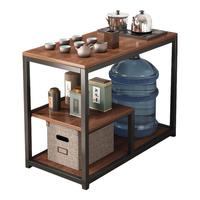 卓博茶几桌边几沙发边桌茶水柜茶台桌子置物架CJ07胡桃色 双层边桌置物架60*40cm-胡桃色