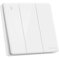 BULL 公牛 G28K312 三开双控开关 珍珠白 暗装
