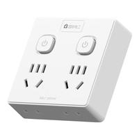 国际电工插排扩展器转换插头魔方插座86型十四孔扩容转换器多孔无线插座 一转二位七孔插座【二健分控】灰