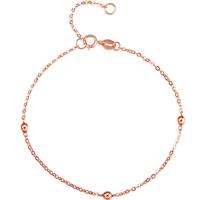 ZHOU LIU FU 周六福 KI071474 圆珠18K玫瑰金手链 16cm 0.9g