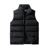 GLM森马集团品牌棉服马甲男士冬季百搭加厚保暖运动背心男装外套 黑色 XL(120斤-140斤)