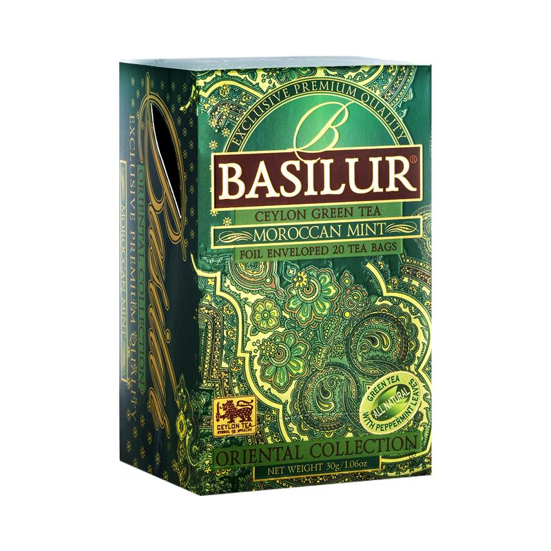宝锡兰（BASILUR）东方摩洛哥薄荷绿茶茶叶 茶包 袋泡茶 薄荷叶 北非国民茶 独立茶包1.5g*25片