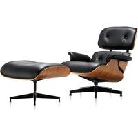 HermanMiller 赫曼米勒 Eames 休闲沙发椅+脚凳 胡桃木+黑色