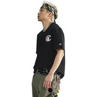 Champion冠军短袖男25春夏毛巾绣休闲款T恤美式休闲风 黑色 XL