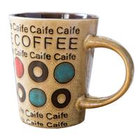 悠瓷（youcci）陶瓷杯子家用牛奶杯创意鼓型手绘咖啡杯 办公室水杯带盖带勺马克杯日式复古 卡布其+瓷盖