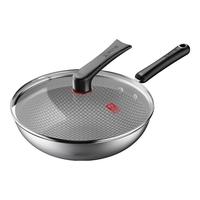 康巴赫(KBH)炒锅不粘锅不锈钢炒菜锅32cm蜂窝平底煎炒锅电磁炉燃气灶通用5 30cm