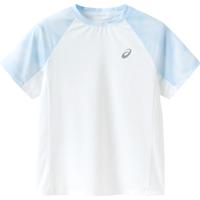asics亚瑟士童装2024春夏季男女童吸湿速干柔软舒适插肩短袖T恤 139白蓝 160cm