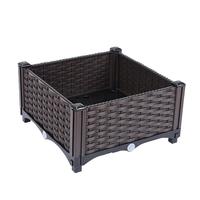 汉轩 阳台种菜神器懒人花盆家庭楼顶特大花箱种植箱室内花卉绿植种菜盆 单层1联箱(长40宽40高22)