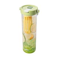 bablov 花伴森 吸管塑料杯 600ml 多肉青提