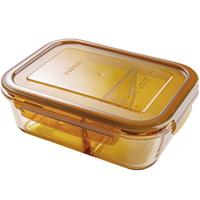 VISIONS 康宁 长方形保鲜盒 分隔款 980ml 琥珀色
