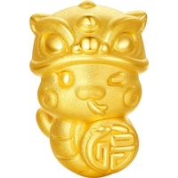 周六福520 黄金转运珠女款3D硬金生肖本命年醒狮蛇足金串珠 定价 1.15g