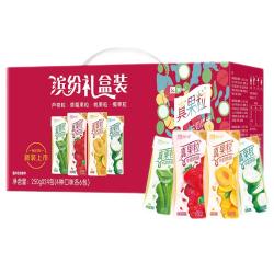 蒙牛 真果粒果缤纷多口味草莓芦荟椰果黄桃果粒牛奶饮品250g*24盒 礼盒