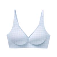 都市丽人内衣女文胸无钢圈光面无痕舒适简约薄款透气小胸聚拢胸罩2B322I 蓝色 XL