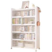 信京书架书柜置物架防尘儿童书房带门一体储物柜钢制书架收纳柜环保 深35cm【白色】