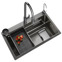 JOMOW5.0厚厨房水槽大单槽洗菜盆一体盆304不锈钢台下淘菜盆洗碗池单槽 75*45【加宽滤网-顶厚5MM】