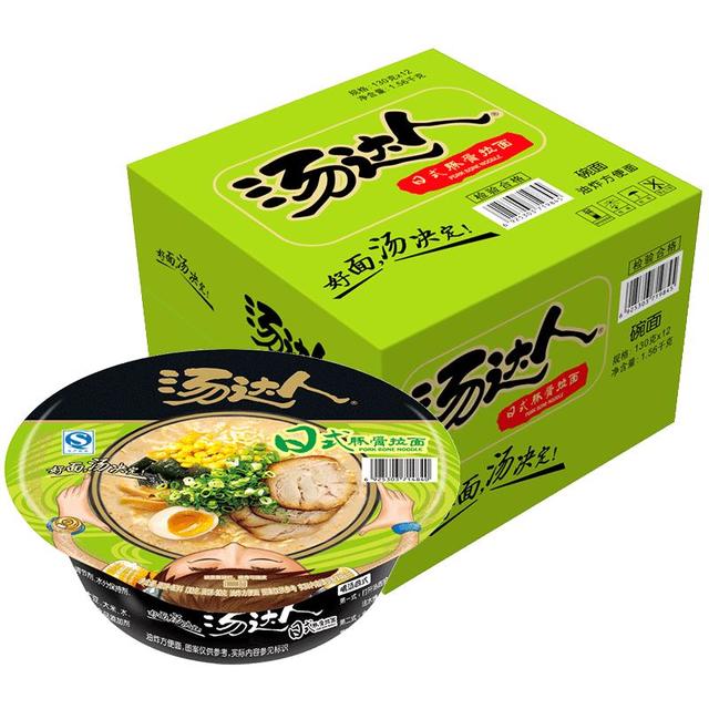 汤达人 统一 汤达人 日式豚骨拉面 130g*12碗 整箱装 方便面泡面 夜宵零食