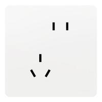 施耐德开关插座面板86型墙面皓呈升级款无框大面板单开一开皓隽奶油白色 斜五孔10只装