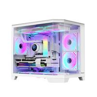 航嘉（Huntkey）S960暴风雪X冰刃版  全景无立柱海景房机箱   三面玻璃侧透 台式机机箱 （支持M-ATX主板/360水冷 白色单机箱