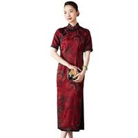 玺玥经典花罗香云纱旗袍连衣裙高端喜婆婆婚宴晚礼服中国风2024新年 图片色 XXL