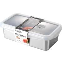 米膳葆（MISANBROO）微真空316不锈钢保鲜盒食品级密封冰箱收纳盒水果干果盒便当饭盒 抗菌316钢-600ml（日历款）