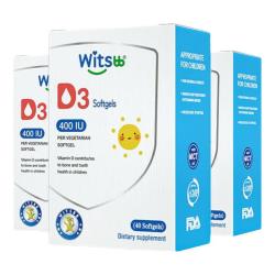 witsBB 维生素d3敏宝专研无敏原100+婴幼儿童钙吸收D3 400iu40粒 维生素D3/ 40粒*3盒