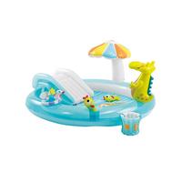 INTEX 57165鳄鱼戏水喷水池 婴儿玩具水池游戏屋戏水池宝宝玩具池海洋球池加厚游泳池抖音同款礼物