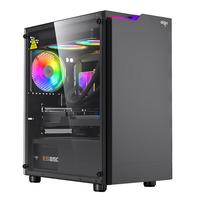 爱国者JV13 MATX侧透亚克力240水冷台式主机台式机电脑机箱 黑色（32CM显卡限长）