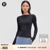 lululemon 丨Hold Tight 女士紧身剪裁船型领口长袖 T 恤 LW3HRXS 黑色