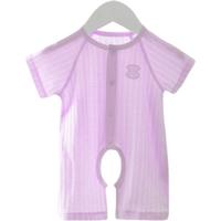 巴厘小猪婴儿连体衣服夏季薄款男宝宝哈衣纯棉女睡衣夏天短袖 【 开档】-网纱-紫 59cm