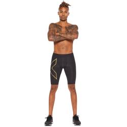 2XU Light Speed系列裤男 MCS梯度压缩专业马拉松跑步速干紧身裤 黑/黑反光logo L