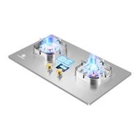 申花燃气灶煤气灶猛火双灶家用天然气灶5.2kW猛火鸳鸯灶台式灶嵌入式液化气灶 加厚不锈钢面板+聚能锅架童锁SH-811B 管道天然气