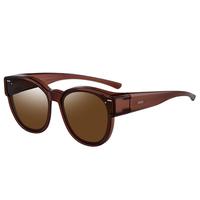 JEEP墨镜偏光太阳镜近视眼镜套镜防紫外线JSR2054-S7半透红框/茶片