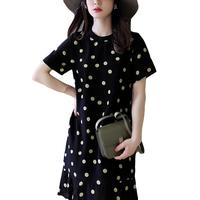 莎妮朵罗大码女装夏装胖MM妹妹连衣裙圆领A字韩版休闲短袖宽松连衣裙18022 黑色 6XL200-220斤穿着