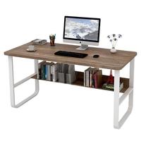 木以成居 LY-41390120F 双层加宽电脑桌 橡木色 120cm